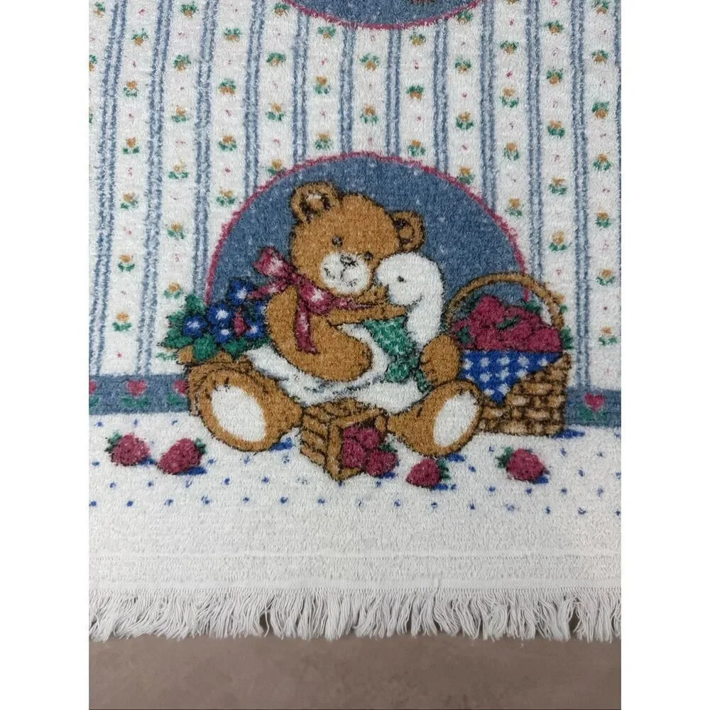 Vintage Bear Goose Hand Towels Set of 2 Cottagecore Hearts